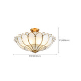 Living Room Luxury Gold Lotus Semi-Flush Mount Light Image - 19