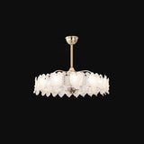 Living Room Luxury Leaf Chandelier Fan with Light Image - 11