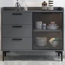 Living Room Metal Gray Storage Sideboard China Cabinet Image - 14