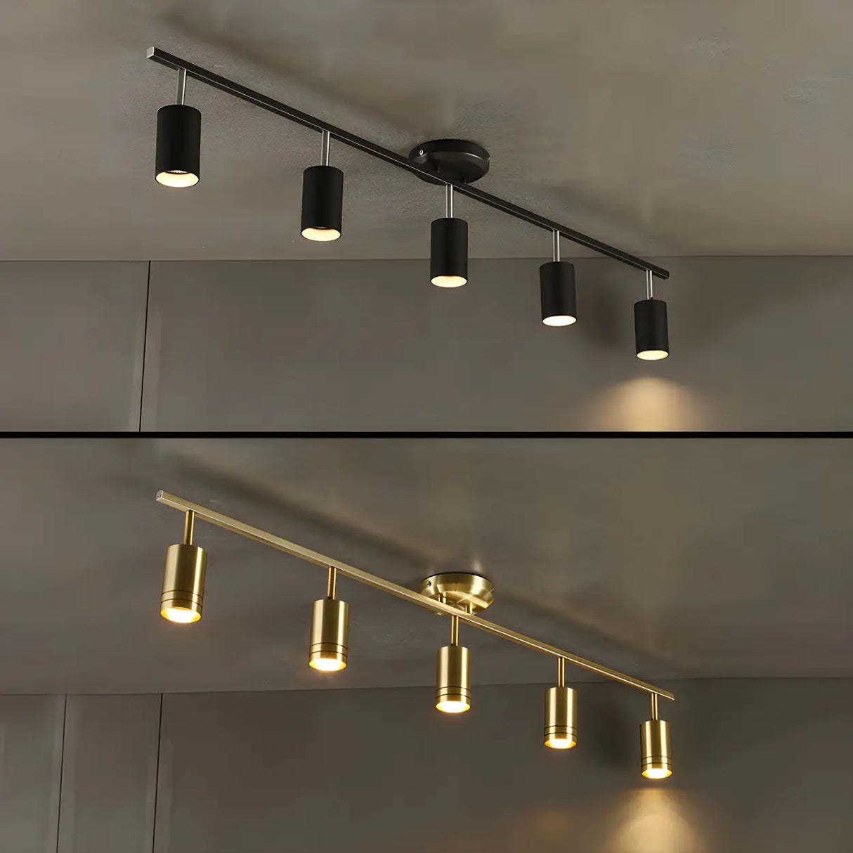 Living Room Modern Adjustable Brass Track Light Large Image - 1