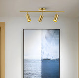 Living Room Modern Gold Linear Metal Fixed Track Light Image - 17