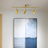 Living Room Modern Gold Linear Metal Fixed Track Light Image - 4