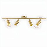 Living Room Modern Gold Linear Metal Fixed Track Light Image - 9