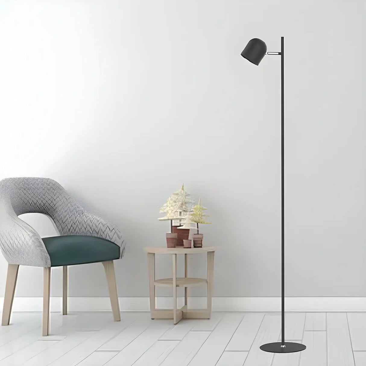 Living Room Modern Minimalist Dome Metal Floor Lamp Image - 3