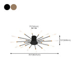 Living Room Modern Starburst Semi-Flush Mount Light #size