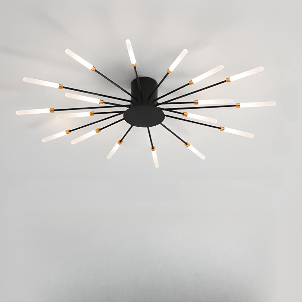 Living Room Modern Starburst Semi-Flush Mount Light Image - 3