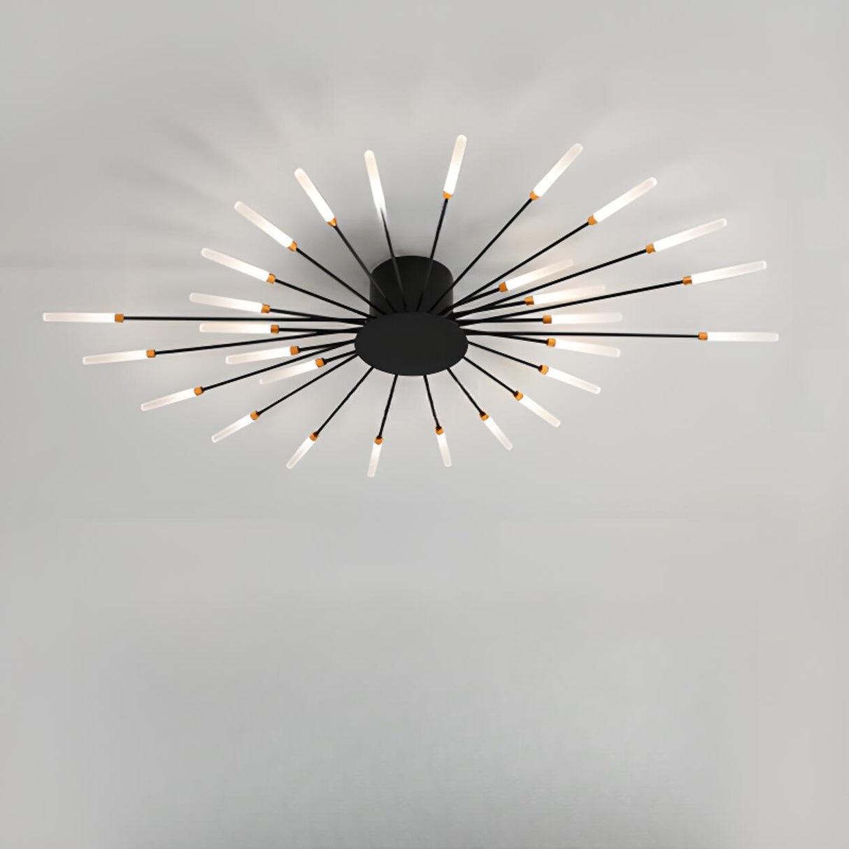 Living Room Modern Starburst Semi-Flush Mount Light Image - 7