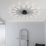 Living Room Modern Starburst Semi-Flush Mount Light Image - 8