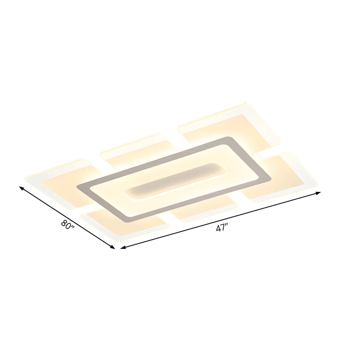 Living Room Modish Rectangular LED Flush Mount Light Image - 10