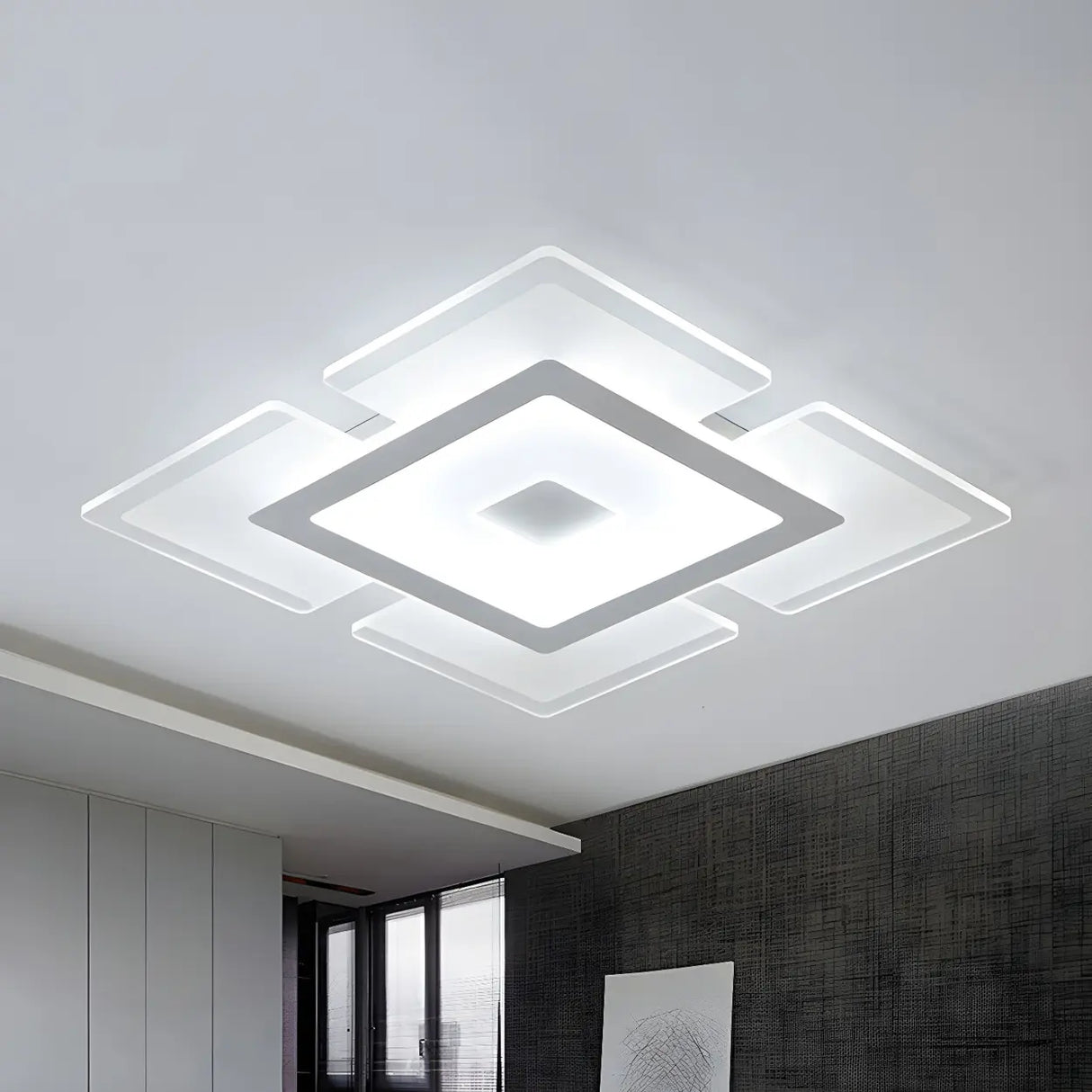 Living Room Modish Rectangular LED Flush Mount Light Image - 12