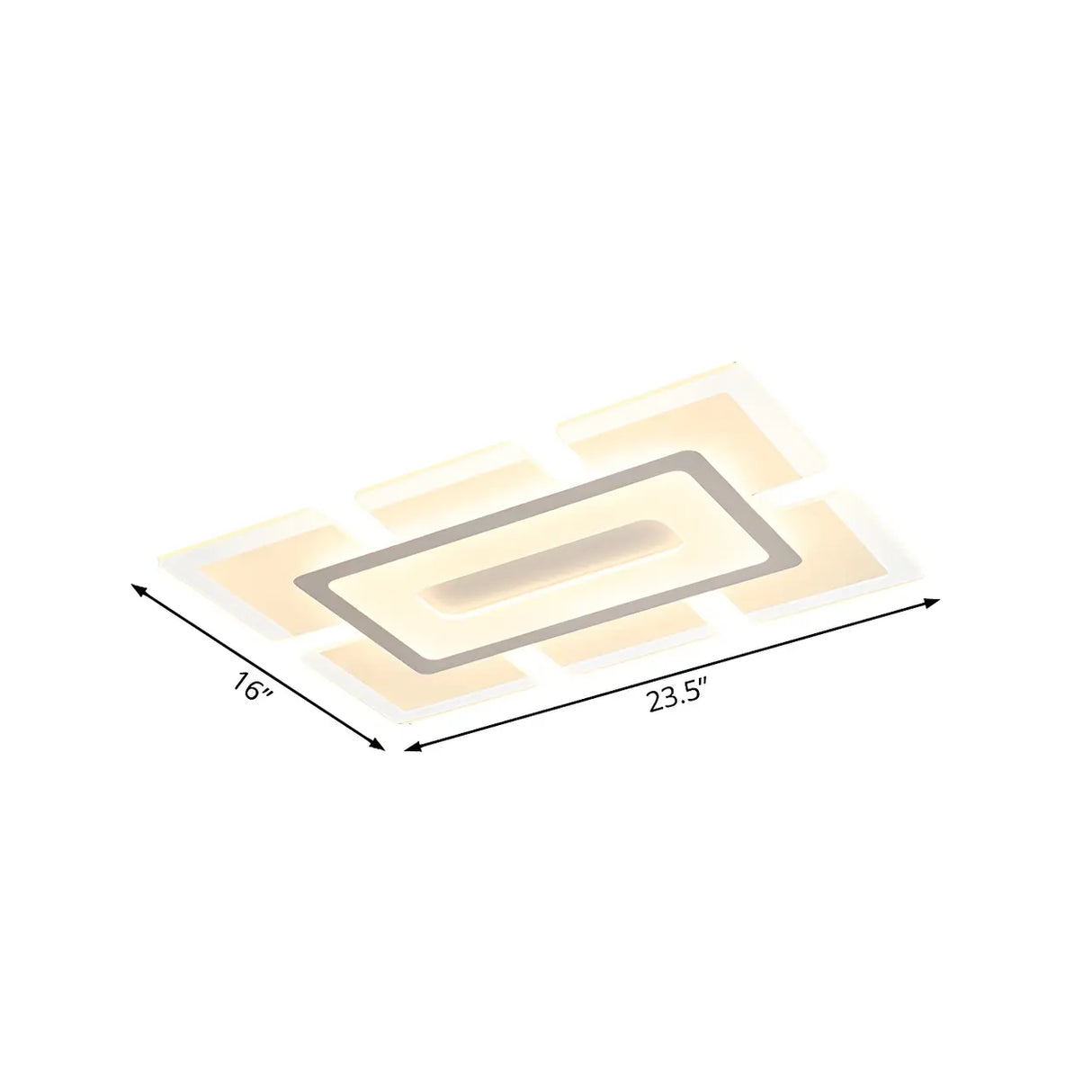 Living Room Modish Rectangular LED Flush Mount Light Image - 8