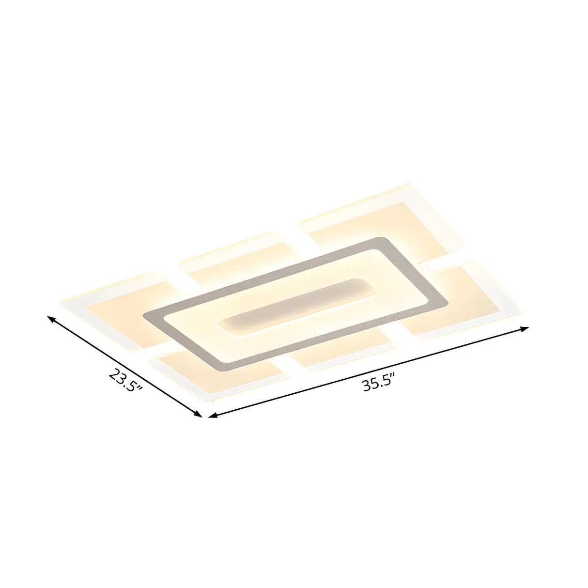 Living Room Modish Rectangular LED Flush Mount Light Image - 9