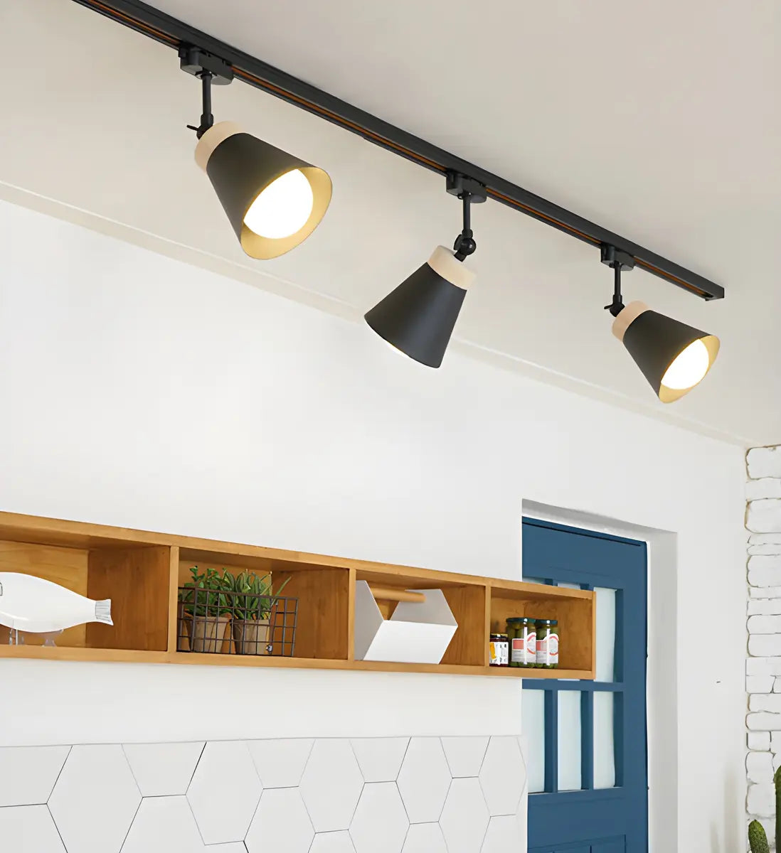 Living Room Nordic Iron Cone Metal Track Light White Image - 11