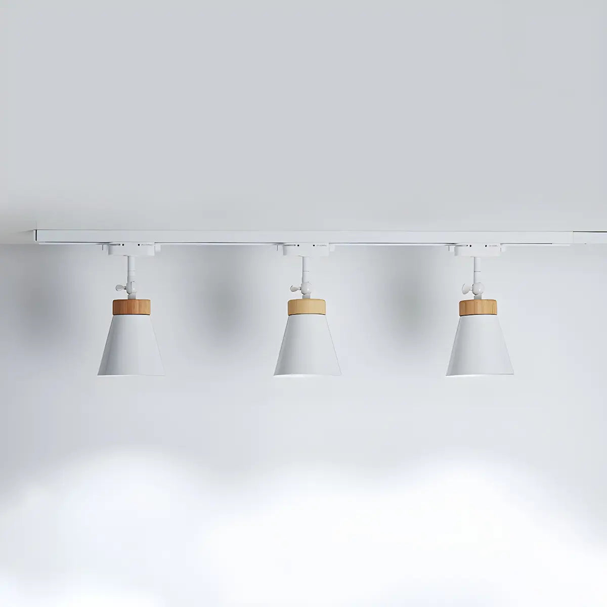 Living Room Nordic Iron Cone Metal Track Light White Image - 3