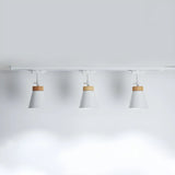 Living Room Nordic Iron Cone Metal Track Light White Image - 3