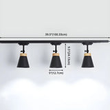 Living Room Nordic Iron Cone Metal Track Light White Image - 6