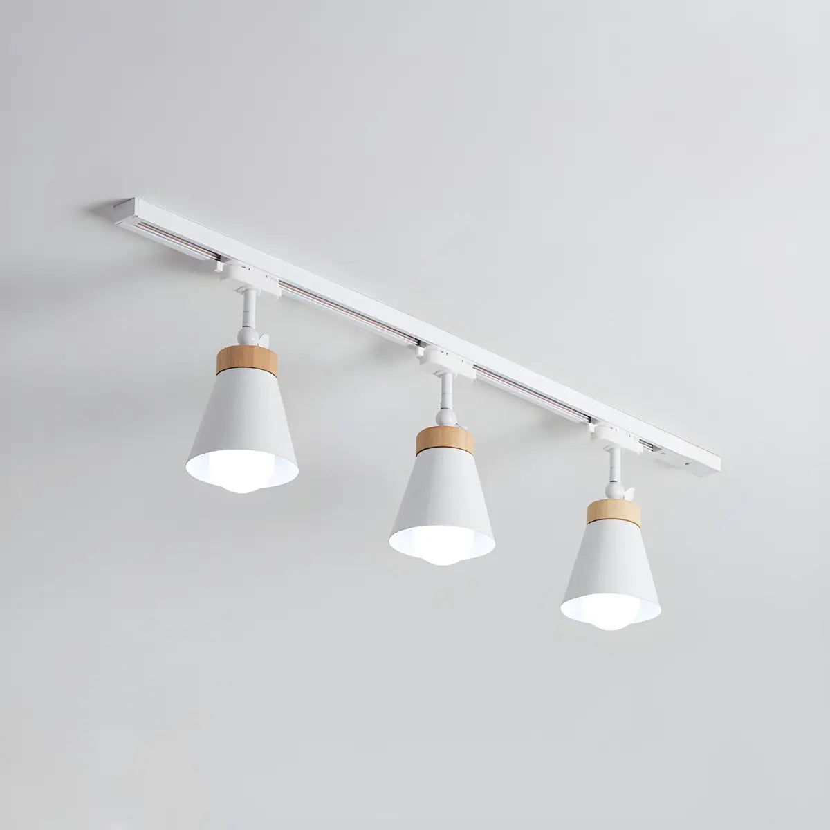 Living Room Nordic Iron Cone Metal Track Light White Image - 7