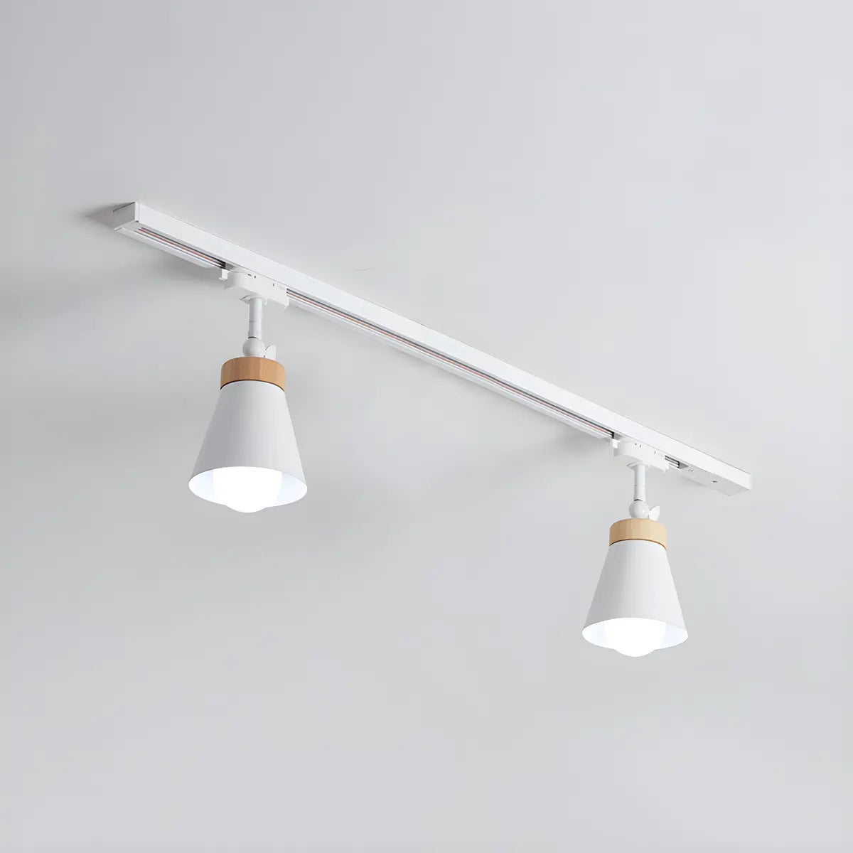 Living Room Nordic Iron Cone Metal Track Light White Image - 8