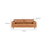 Living Room Orange Leather Reception Sofa with Arms #size