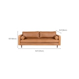 Living Room Orange Leather Reception Sofa with Arms Image - 7