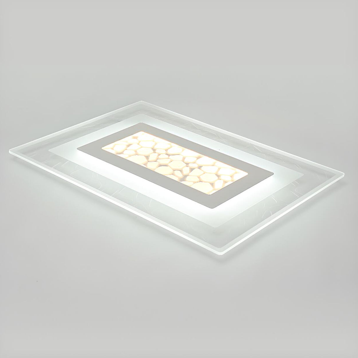Living Room Rectangular White LED Flush Mount Light Image - 8