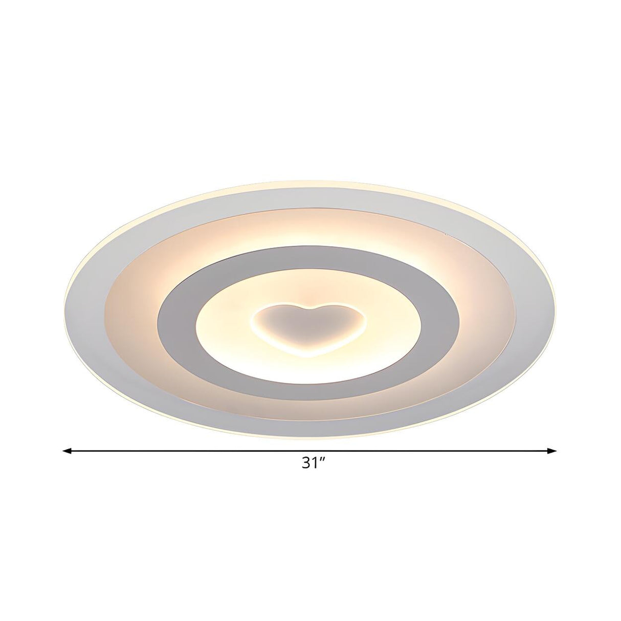 Living Room Round Heart Pattern LED Flush Mount Light Image - 10