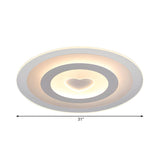 Living Room Round Heart Pattern LED Flush Mount Light Image - 10