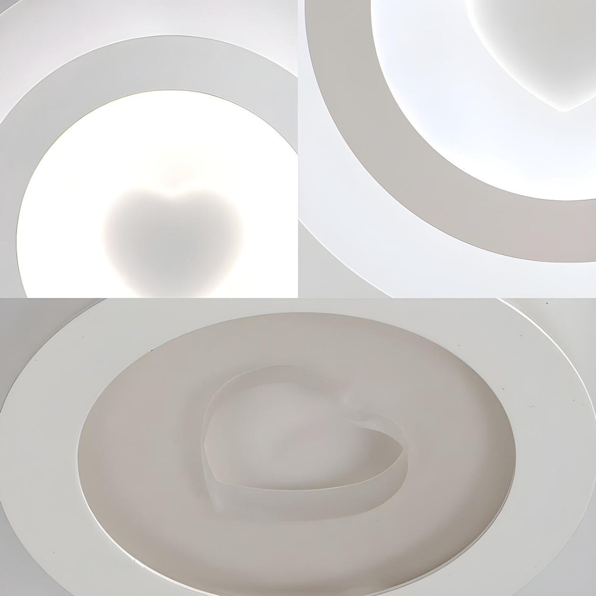 Living Room Round Heart Pattern LED Flush Mount Light Image - 11