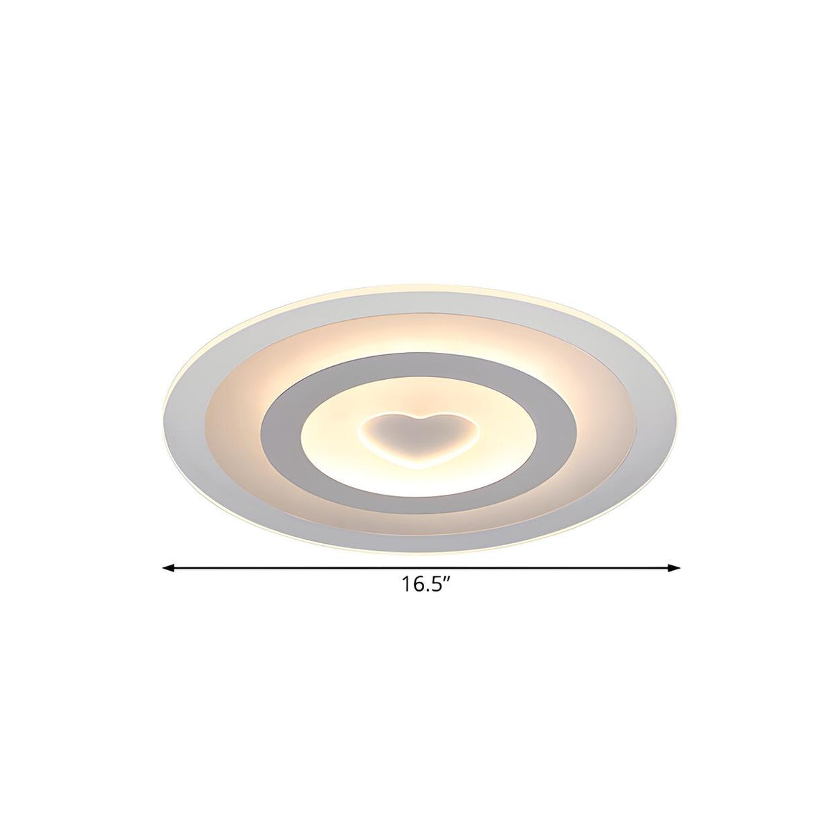 Living Room Round Heart Pattern LED Flush Mount Light Image - 7