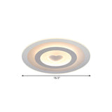 Living Room Round Heart Pattern LED Flush Mount Light Image - 7