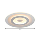 Living Room Round Heart Pattern LED Flush Mount Light Image - 9