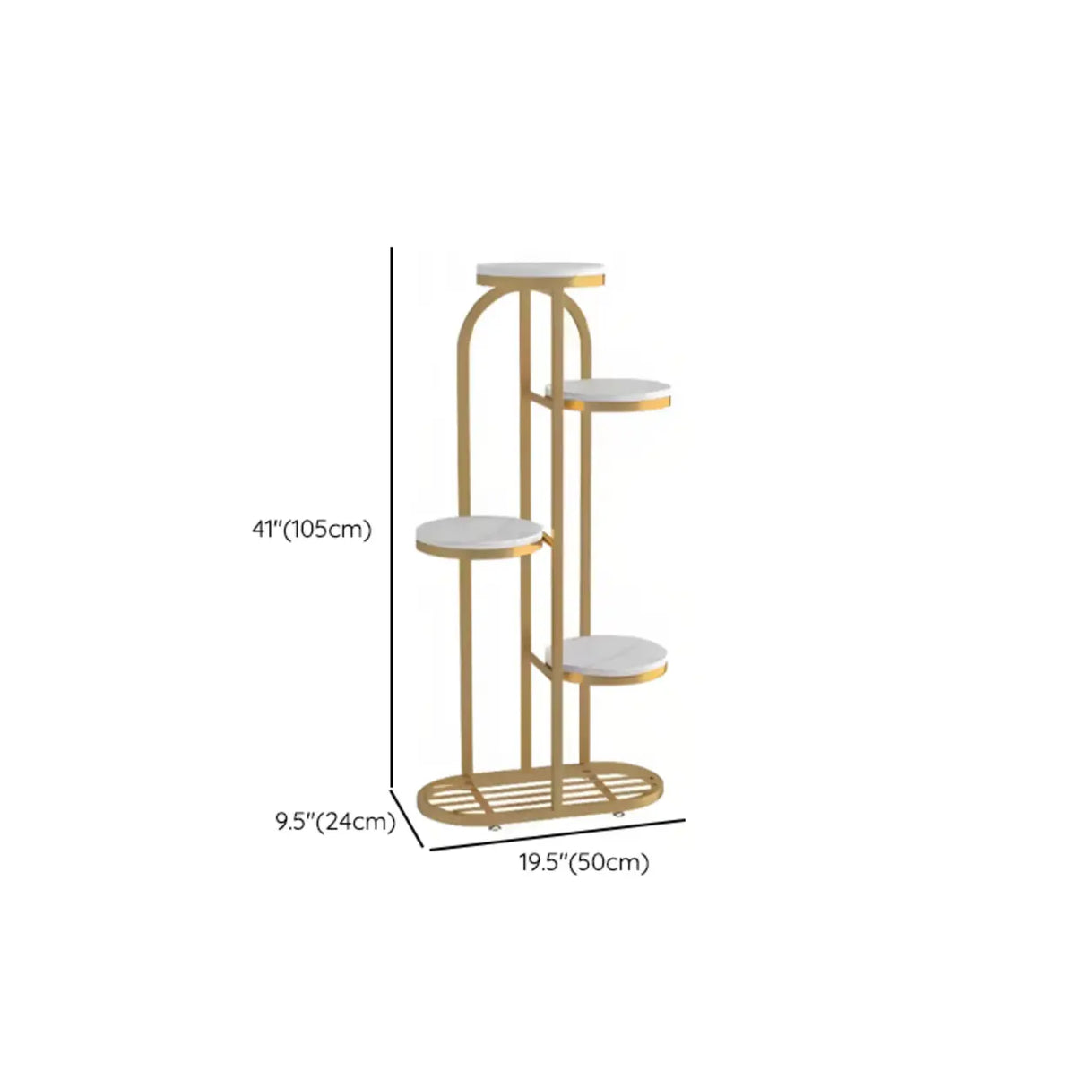 Living Room Round Metal Multi-Tier Plant Stand Cream Image - 14