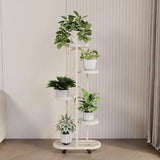 Living Room Round Metal Multi-Tier Plant Stand Cream Image - 1