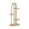 Living Room Round Metal Multi-Tier Plant Stand Cream Image - 5