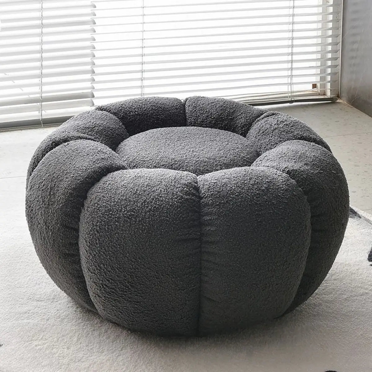 Living Room Round Pumpkin Tech Cloth Medium Ottoman Image - 13