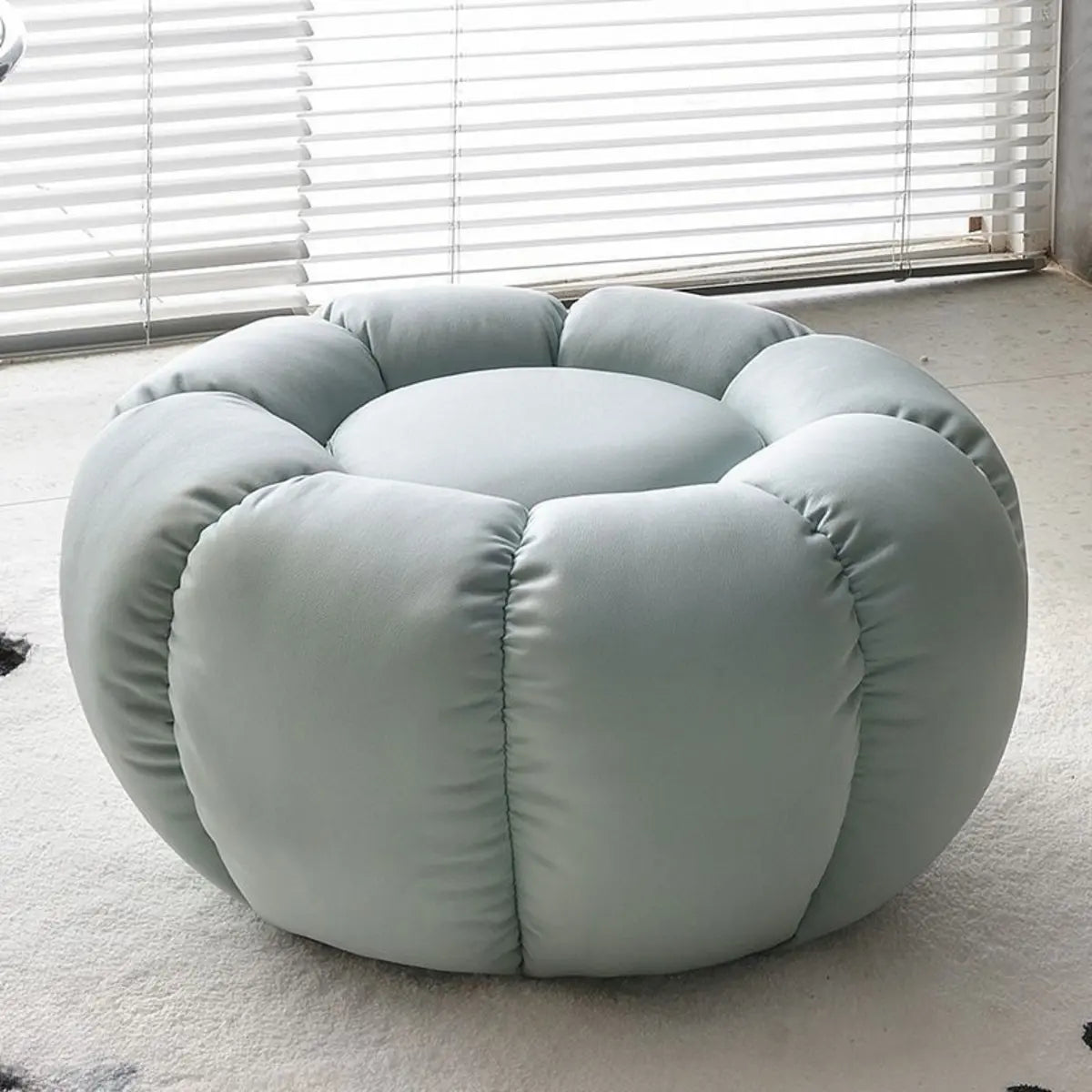Living Room Round Pumpkin Tech Cloth Medium Ottoman Image - 19