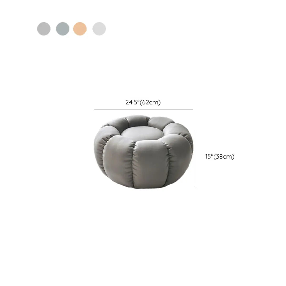 Living Room Round Pumpkin Tech Cloth Medium Ottoman Image - 23