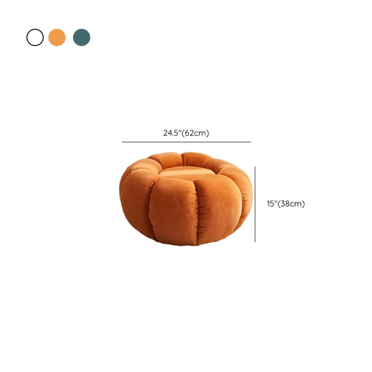 Living Room Round Pumpkin Tech Cloth Medium Ottoman Image - 24