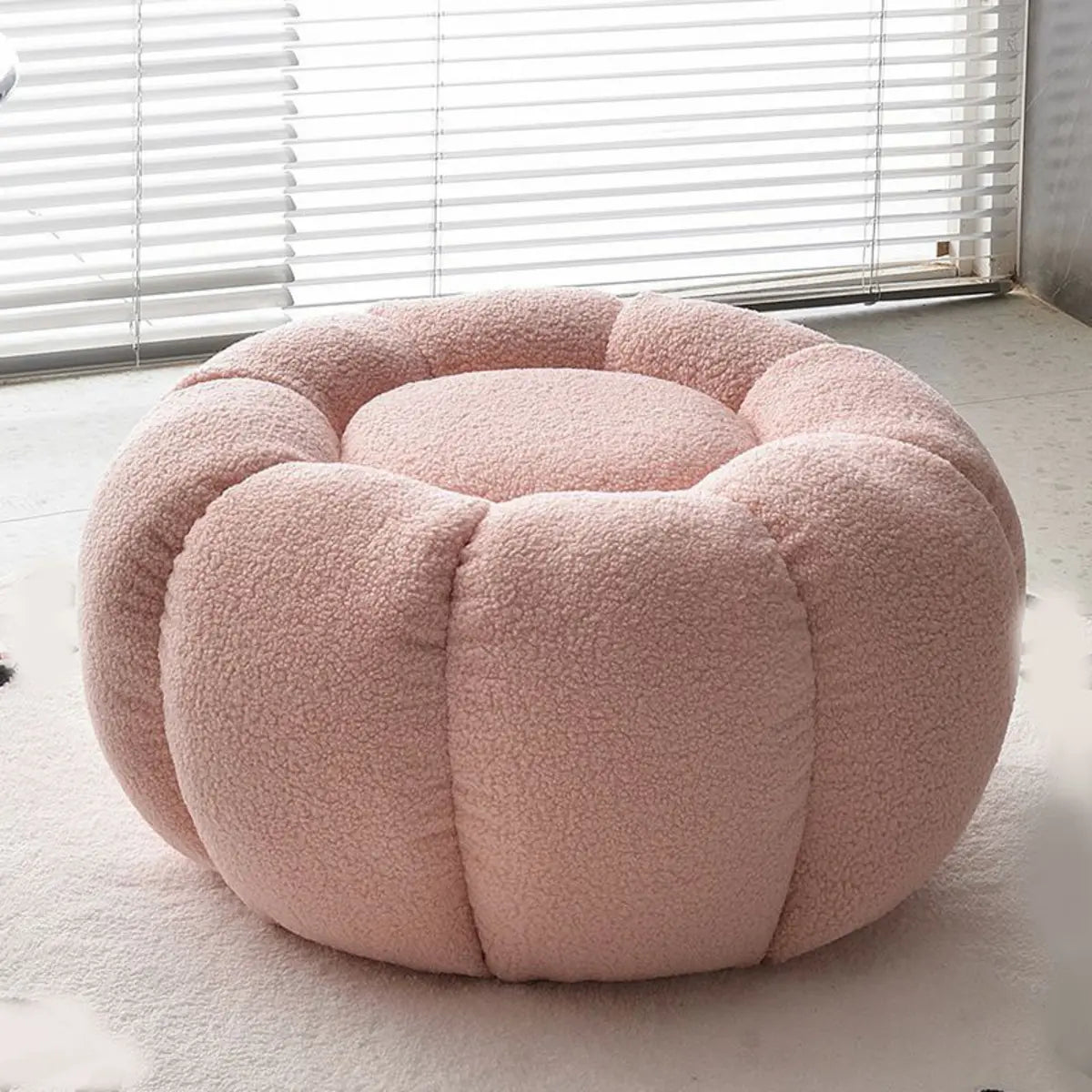 Living Room Round Pumpkin Tech Cloth Medium Ottoman Image - 3