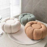 Living Room Round Pumpkin Tech Cloth Medium Ottoman Image - 5
