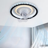 Living Room Simple Round Ceiling Fan with LED Light Image - 16