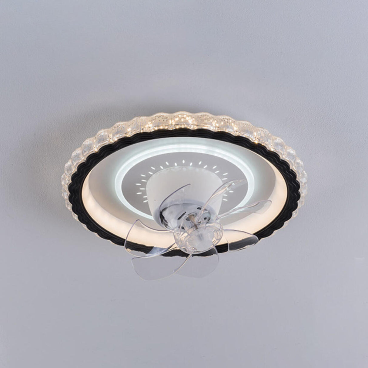 Living Room Simple Round Ceiling Fan with LED Light Image - 8