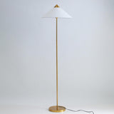 Living Room Sleek Pyramid Shade and Gold Floor Lamp Image - 10