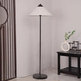Living Room Sleek Pyramid Shade and Gold Floor Lamp Image - 16