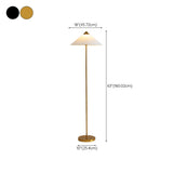Living Room Sleek Pyramid Shade and Gold Floor Lamp #size