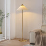 Living Room Sleek Pyramid Shade and Gold Floor Lamp Image - 3