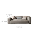 Living Room Spacious Grey Leather Wood Frame Sofa #size