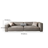 Living Room Spacious Grey Leather Wood Frame Sofa Image - 12