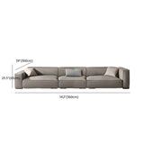 Living Room Spacious Grey Leather Wood Frame Sofa Image - 13
