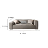 Living Room Spacious Grey Leather Wood Frame Sofa Image - 14